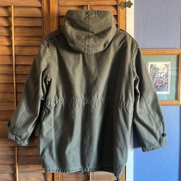 Vintage 1983 German Heavy Canvas Fur Lined Field Parka Army Military Coat - Picture 2 of 16